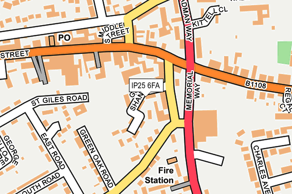 IP25 6FA map - OS OpenMap – Local (Ordnance Survey)