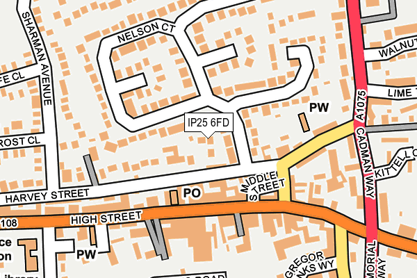 IP25 6FD map - OS OpenMap – Local (Ordnance Survey)