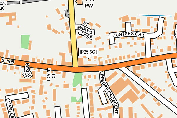 IP25 6GJ map - OS OpenMap – Local (Ordnance Survey)