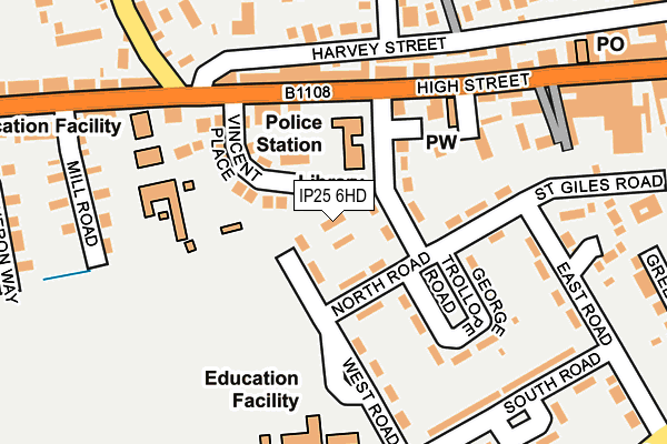 IP25 6HD map - OS OpenMap – Local (Ordnance Survey)