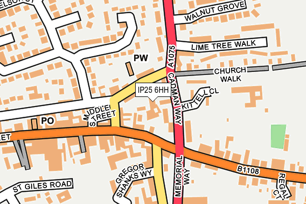 IP25 6HH map - OS OpenMap – Local (Ordnance Survey)