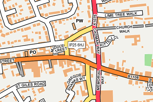 IP25 6HJ map - OS OpenMap – Local (Ordnance Survey)
