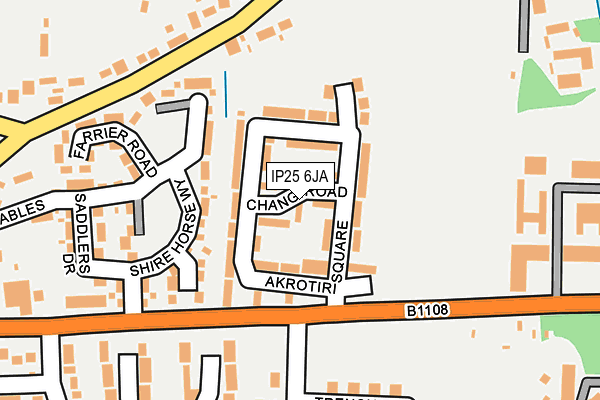 IP25 6JA map - OS OpenMap – Local (Ordnance Survey)