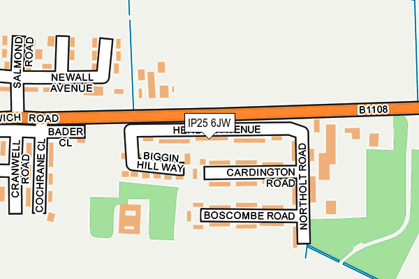 IP25 6JW map - OS OpenMap – Local (Ordnance Survey)