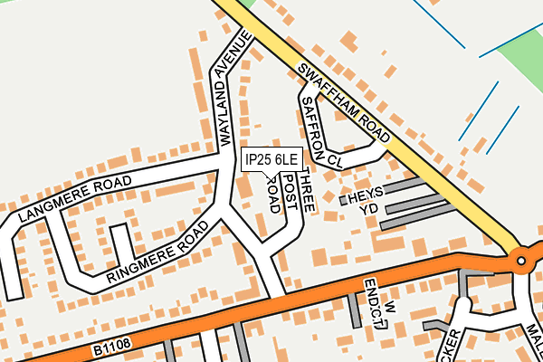 IP25 6LE map - OS OpenMap – Local (Ordnance Survey)