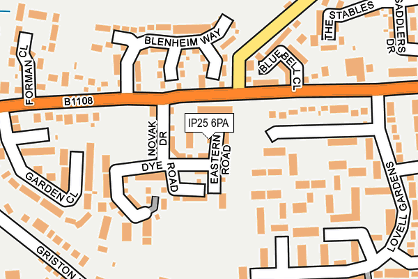 IP25 6PA map - OS OpenMap – Local (Ordnance Survey)