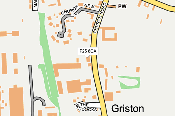 IP25 6QA map - OS OpenMap – Local (Ordnance Survey)