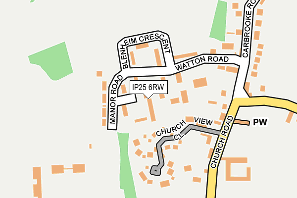 IP25 6RW map - OS OpenMap – Local (Ordnance Survey)