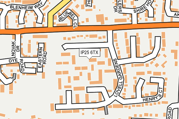 IP25 6TX map - OS OpenMap – Local (Ordnance Survey)