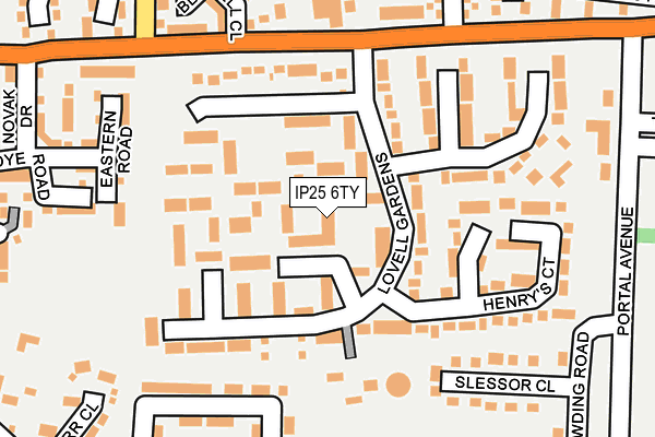 IP25 6TY map - OS OpenMap – Local (Ordnance Survey)