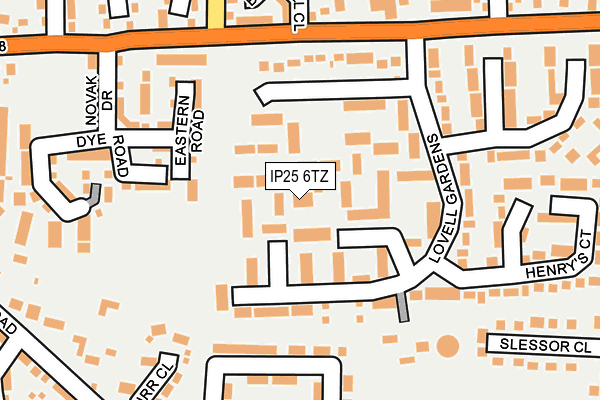 IP25 6TZ map - OS OpenMap – Local (Ordnance Survey)