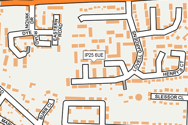 IP25 6UE map - OS OpenMap – Local (Ordnance Survey)