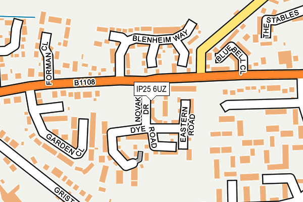 IP25 6UZ map - OS OpenMap – Local (Ordnance Survey)