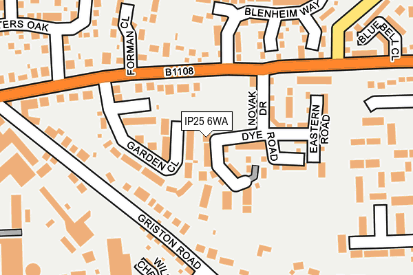 IP25 6WA map - OS OpenMap – Local (Ordnance Survey)
