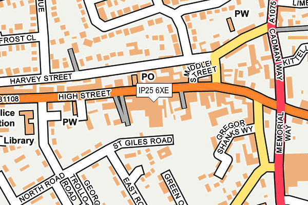 IP25 6XE map - OS OpenMap – Local (Ordnance Survey)