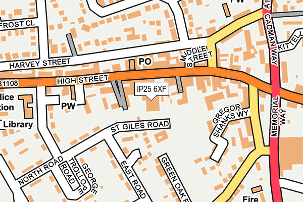 IP25 6XF map - OS OpenMap – Local (Ordnance Survey)