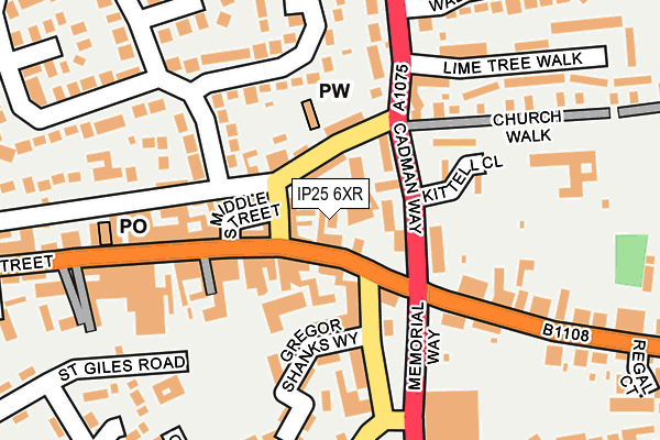 IP25 6XR map - OS OpenMap – Local (Ordnance Survey)