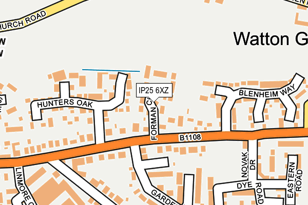 IP25 6XZ map - OS OpenMap – Local (Ordnance Survey)