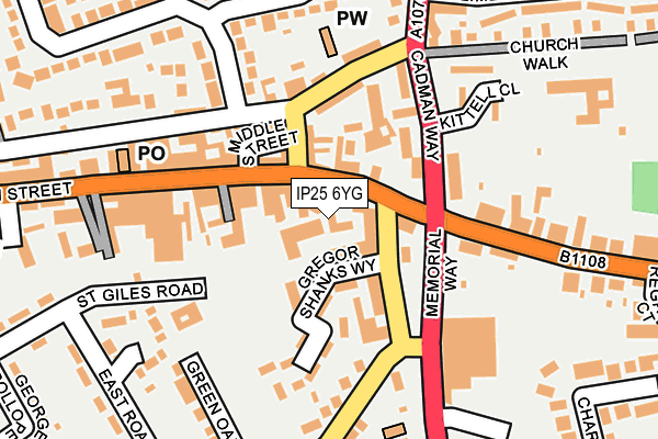 IP25 6YG map - OS OpenMap – Local (Ordnance Survey)