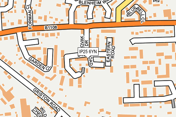 IP25 6YN map - OS OpenMap – Local (Ordnance Survey)