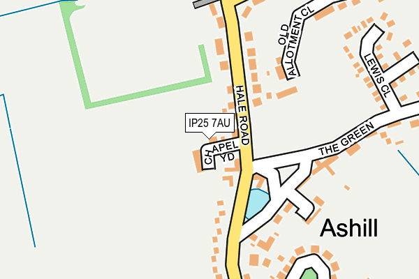 IP25 7AU map - OS OpenMap – Local (Ordnance Survey)