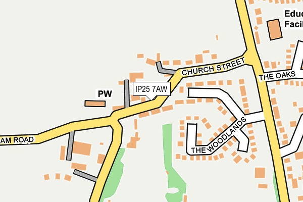 IP25 7AW map - OS OpenMap – Local (Ordnance Survey)