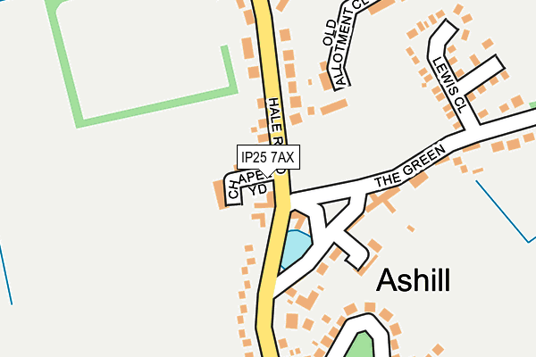 IP25 7AX map - OS OpenMap – Local (Ordnance Survey)