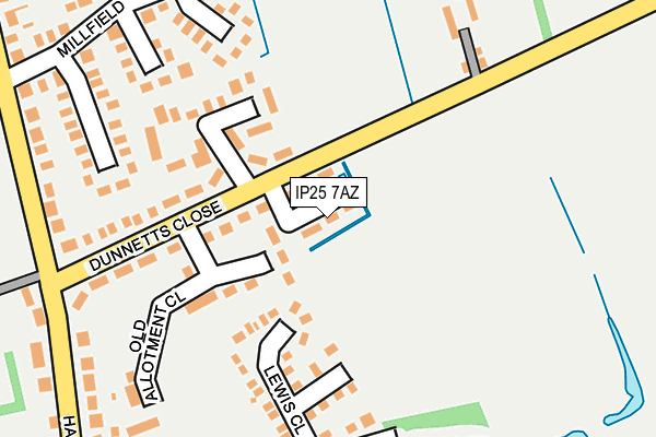 IP25 7AZ map - OS OpenMap – Local (Ordnance Survey)
