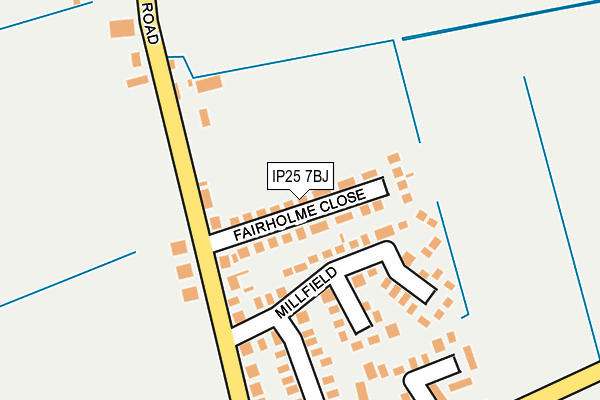 IP25 7BJ map - OS OpenMap – Local (Ordnance Survey)