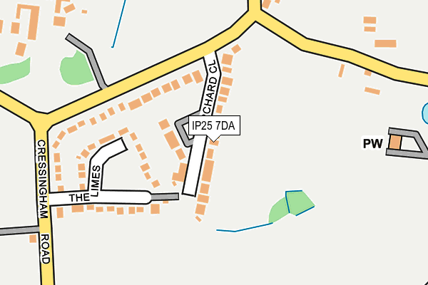 IP25 7DA map - OS OpenMap – Local (Ordnance Survey)