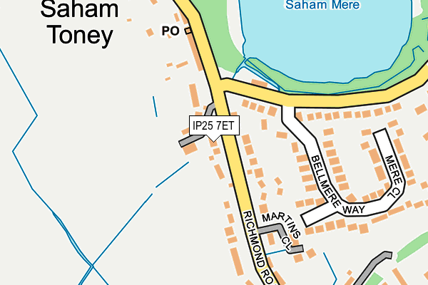 IP25 7ET map - OS OpenMap – Local (Ordnance Survey)