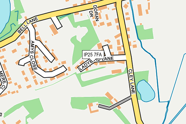 IP25 7FA map - OS OpenMap – Local (Ordnance Survey)