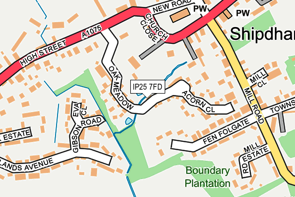 IP25 7FD map - OS OpenMap – Local (Ordnance Survey)