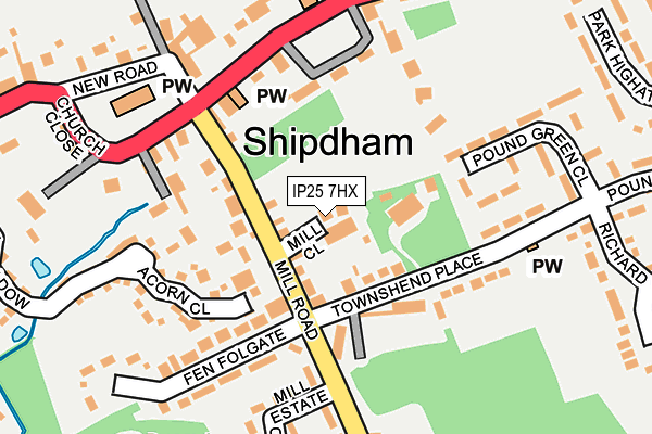 IP25 7HX map - OS OpenMap – Local (Ordnance Survey)