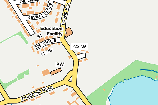 IP25 7JA map - OS OpenMap – Local (Ordnance Survey)