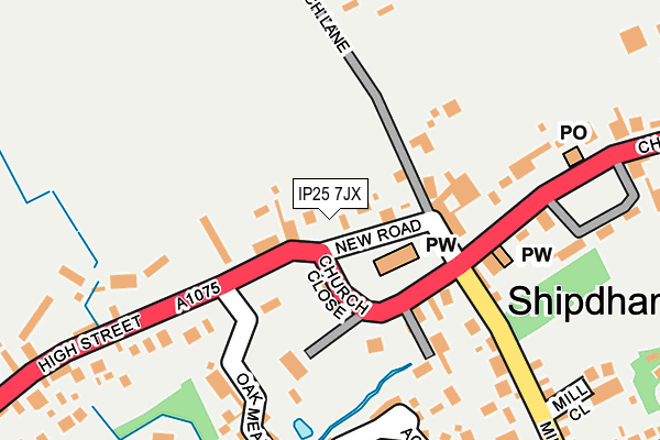 IP25 7JX map - OS OpenMap – Local (Ordnance Survey)
