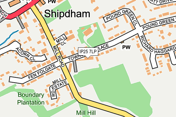 IP25 7LP map - OS OpenMap – Local (Ordnance Survey)