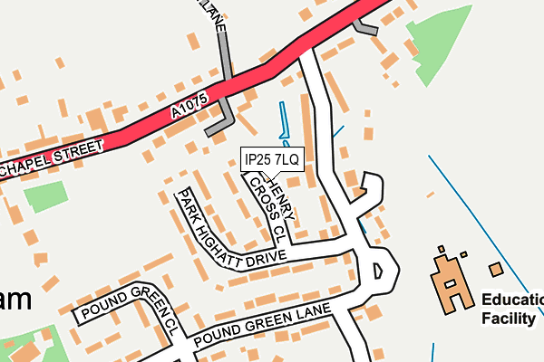 IP25 7LQ map - OS OpenMap – Local (Ordnance Survey)