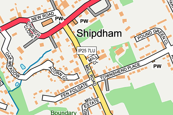 IP25 7LU map - OS OpenMap – Local (Ordnance Survey)