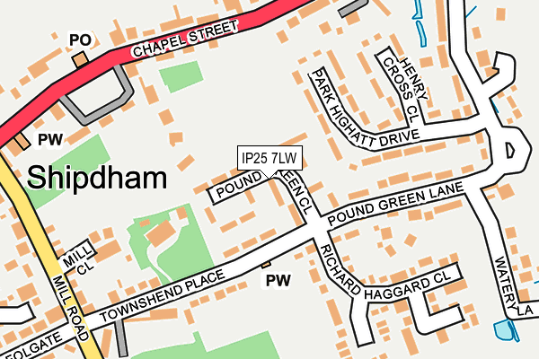 IP25 7LW map - OS OpenMap – Local (Ordnance Survey)