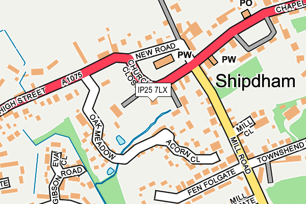 IP25 7LX map - OS OpenMap – Local (Ordnance Survey)