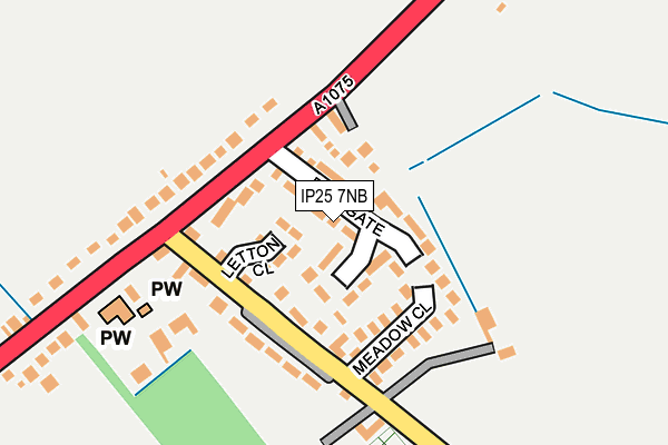 IP25 7NB map - OS OpenMap – Local (Ordnance Survey)