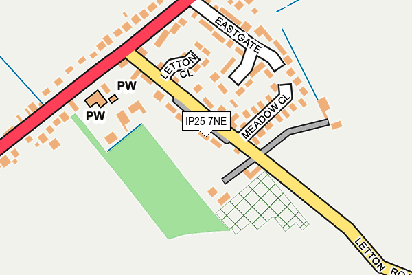 IP25 7NE map - OS OpenMap – Local (Ordnance Survey)