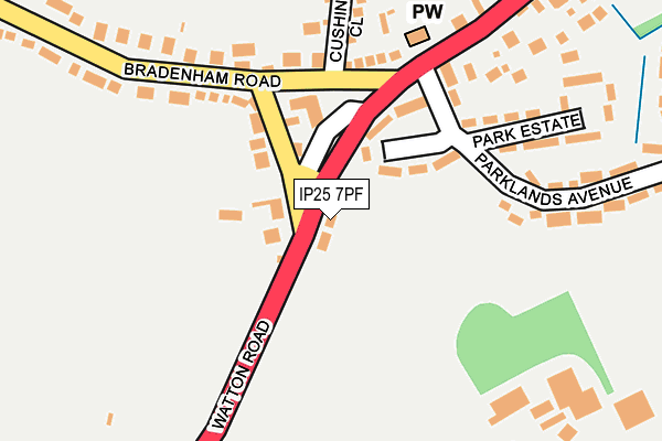 IP25 7PF map - OS OpenMap – Local (Ordnance Survey)
