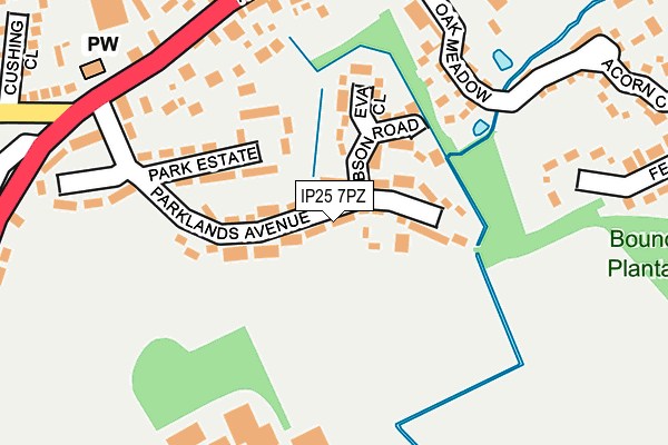 IP25 7PZ map - OS OpenMap – Local (Ordnance Survey)