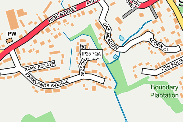 IP25 7QA map - OS OpenMap – Local (Ordnance Survey)