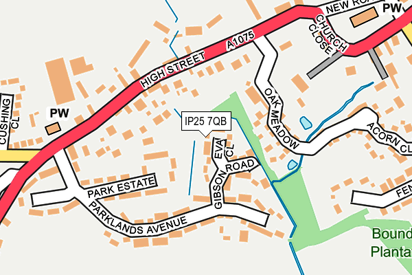 IP25 7QB map - OS OpenMap – Local (Ordnance Survey)