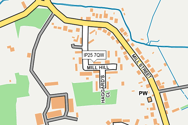 IP25 7QW map - OS OpenMap – Local (Ordnance Survey)