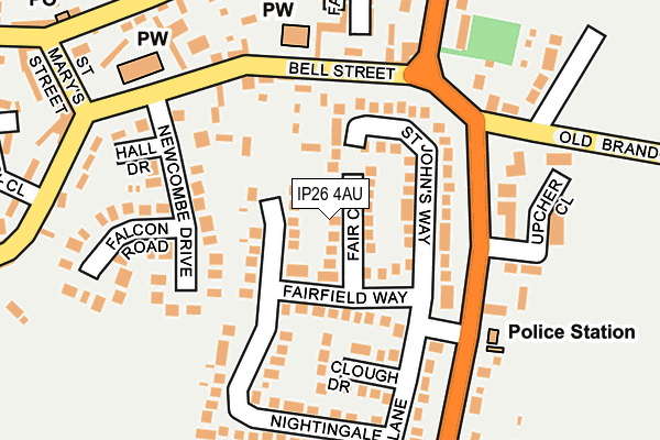 IP26 4AU map - OS OpenMap – Local (Ordnance Survey)