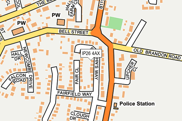 IP26 4AX map - OS OpenMap – Local (Ordnance Survey)